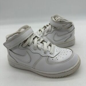 Nike 314197-113 Toddler 10C Shoes Force 1 Mid LE Triple White Kids Sneakers